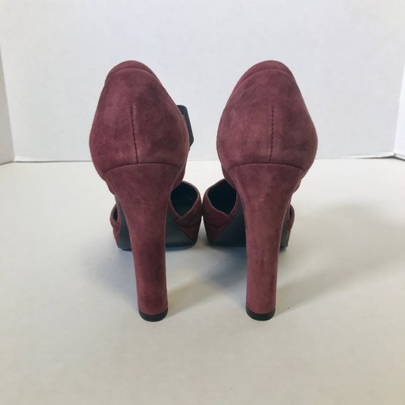 J. Crew 7 Italian Suede Platform Mary Janes Heels - Picture 4 of 8
